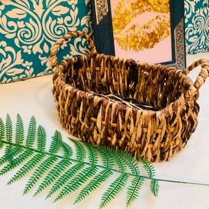 Decorative Woven Basket with Double Handles